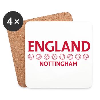 Emblème de football de l’Angleterre de Nottingham - Dessous de verre (lot de 4) - blanc - Devant
