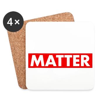 Väter zählen: Kräftige zweitonige Typografie - Untersetzer (4er-Set) - Weiß - Vorne