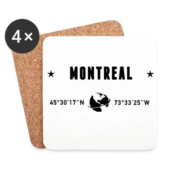 Montréal, Québec, coordonne la planète Terre - Dessous de verre (lot de 4) - blanc - Devant