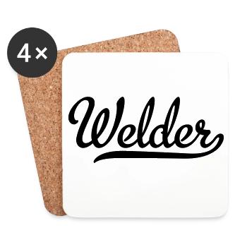 soudeur - Dessous de verre (lot de 4) - blanc - Devant