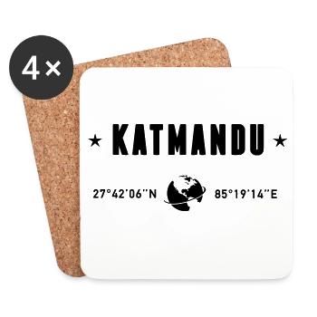 Kathmandu Nepal Coordinates Planet Earth - Coasters (set of 4) - white - Front