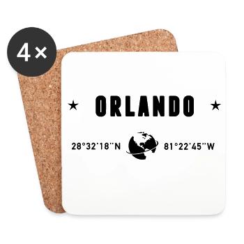 Orlando Florida Coordinates Planet Earth - Coasters (set of 4) - white - Front