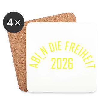 ABI 2026 Freiheit - Untersetzer (4er-Set) - Weiß - Vorne