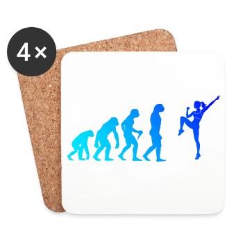 Geschenkidee für die Fitnesssportlerin mit Aerobic - Untersetzer (4er-Set) - Weiß - Vorne