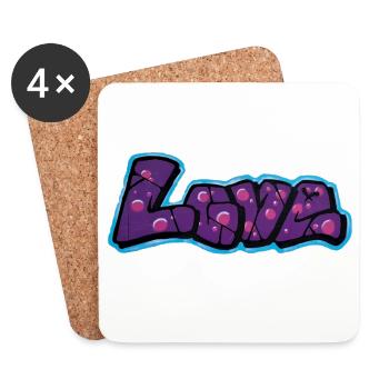Love Graffiti Bubble Style - Coasters (set of 4) - white - Front