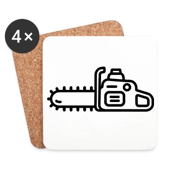 chainsaw - Coasters (set of 4) - white - Front