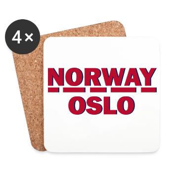 Norwegen Oslo Retro-Emblem - Untersetzer (4er-Set) - Weiß - Vorne
