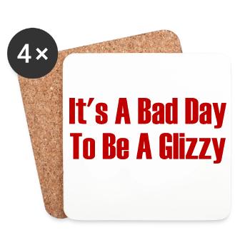 Today is a bad day to get a glizzy hot dog - Coasters (set of 4) - white - Front