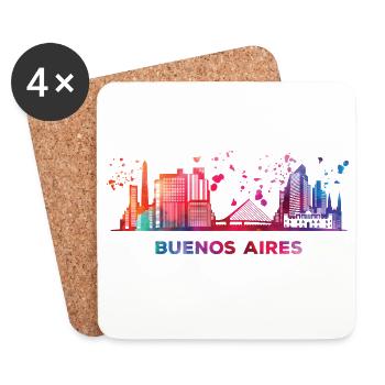 Portenos Skyline Buenos Aires - Untersetzer (4er-Set) - Weiß - Vorne