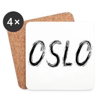 Oslo en pinceau urbain Noir - Dessous de verre (lot de 4) - blanc - Devant