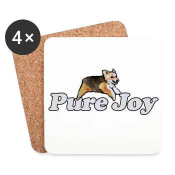 Pure Joy Corgi Lauf - Untersetzer (4er-Set) - Weiß - Vorne
