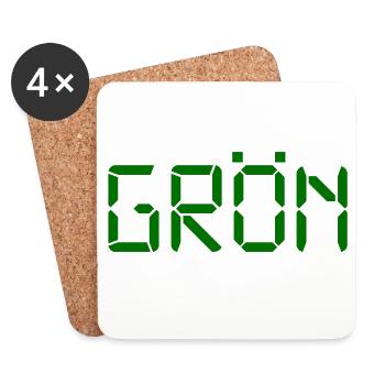 Grün – LCD - Untersetzer (4er-Set) - Weiß - Vorne