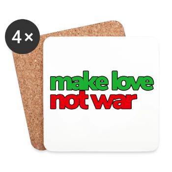 Make Love Not War - Untersetzer (4er-Set) - Weiß - Vorne
