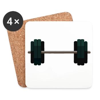 Barbell Dumbbell - Coasters (set of 4) - white - Front