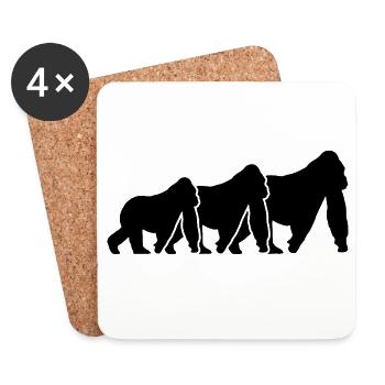 Silhouettes de singes - Dessous de verre (lot de 4) - blanc - Devant