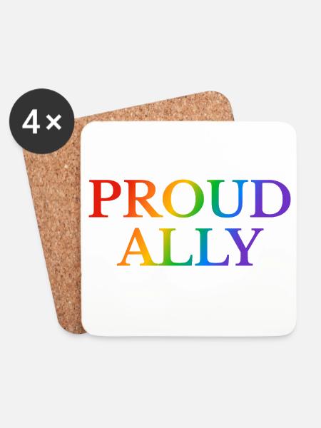 LGBTQ Ally Pride - Untersetzer (4er-Set) - Weiß