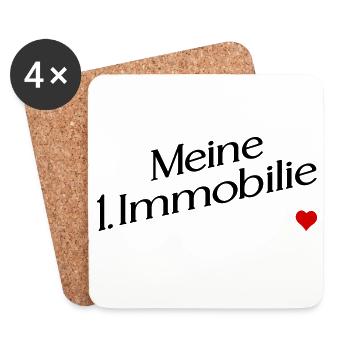 Meine erste Immobilie - Untersetzer (4er-Set) - Weiß - Vorne