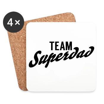 Team Superdad - Untersetzer (4er-Set) - Weiß - Vorne
