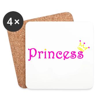 Prinzessin Glitzer Krone - Untersetzer (4er-Set) - Weiß - Vorne