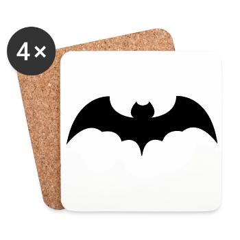 chauve-souris - Dessous de verre (lot de 4) - blanc - Devant