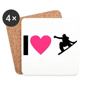 Snowboard - Untersetzer (4er-Set) - Weiß - Vorne