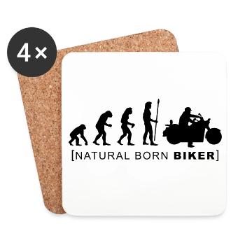 natural born biker - Untersetzer (4er-Set) - Weiß - Vorne