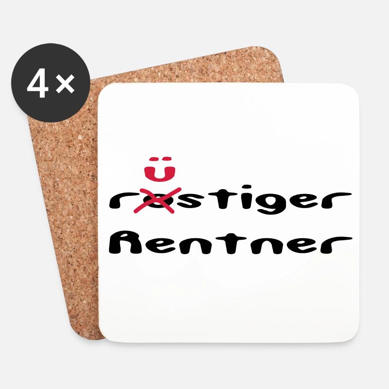 rostiger/rüstiger Rentner - Untersetzer (4er-Set) - Weiß