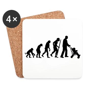 The development of the super-daddy - Coasters (set of 4) - white - Front