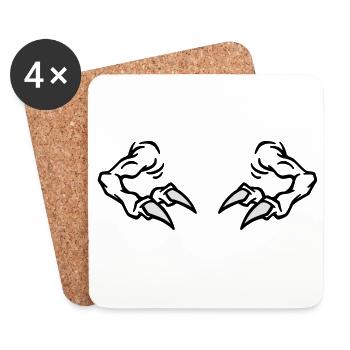 T-Rex Vorderbeine - Untersetzer (4er-Set) - Weiß - Vorne