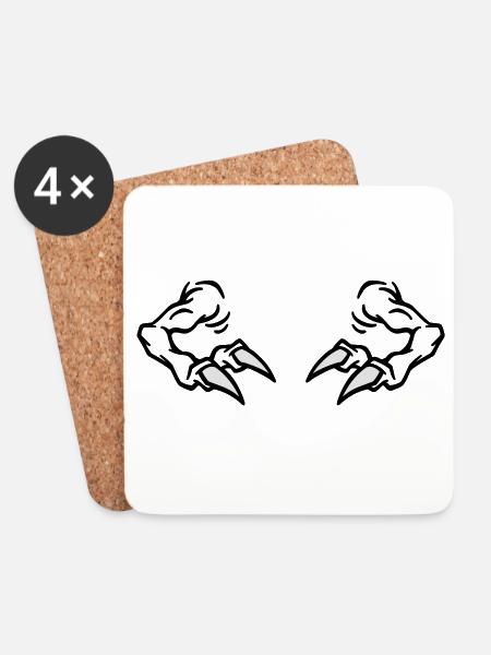 T-Rex Vorderbeine - Untersetzer (4er-Set) - Weiß