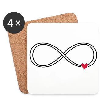 Infinity heart sign symbol gift love - Coasters (set of 4) - white - Front