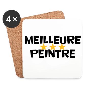 Meilleure Peintre - Dessous de verre (lot de 4) - blanc - Devant