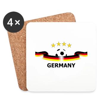 Deutschland Fußball Design - Untersetzer (4er-Set) - Weiß - Vorne