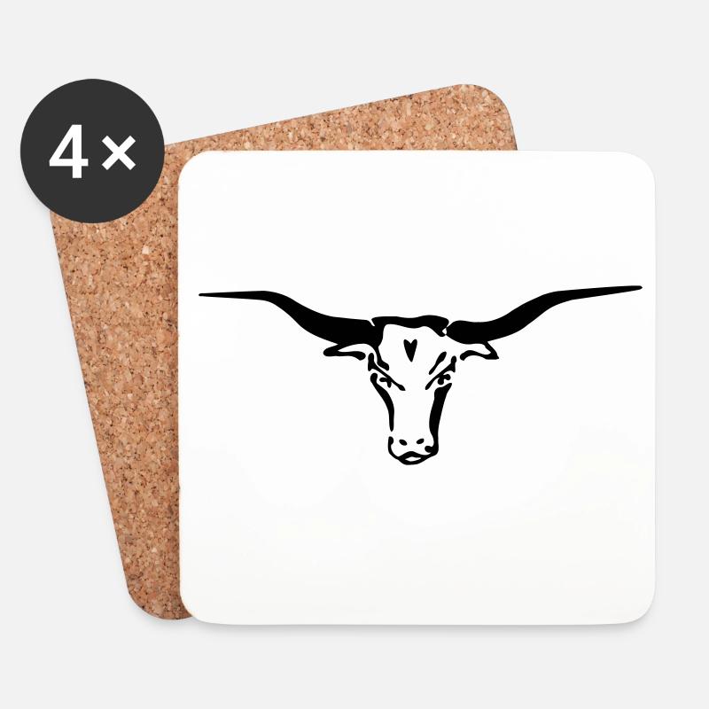 texas longhorn - Untersetzer (4er-Set) - Weiß