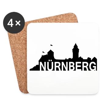 Nuremberg - roil © - Nuremberg with silhouette - Coasters (set of 4) - white - Front