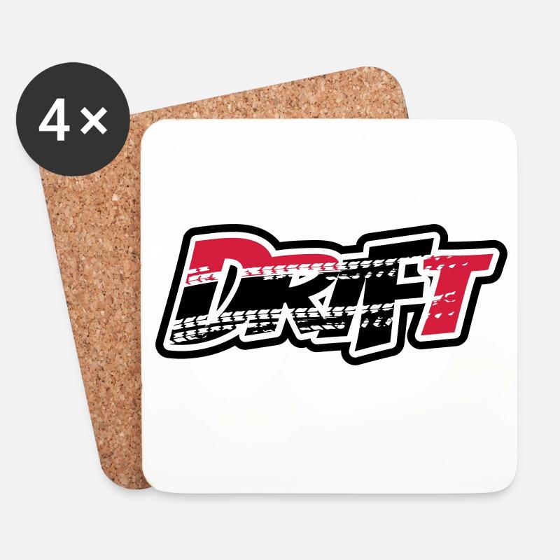 Drift Motorsport - Untersetzer (4er-Set) - Weiß