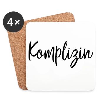Komplizin Freundin Partnerin Geschenk - Untersetzer (4er-Set) - Weiß - Vorne