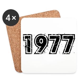 jahrgang 1977 - Untersetzer (4er-Set) - Weiß - Vorne