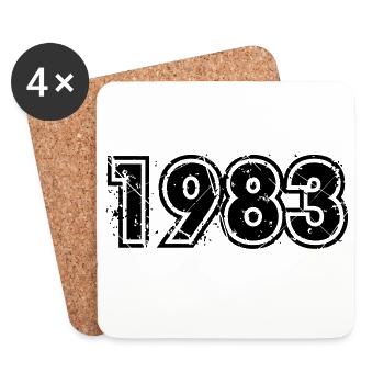 Jahrgang 1983 - Untersetzer (4er-Set) - Weiß - Vorne