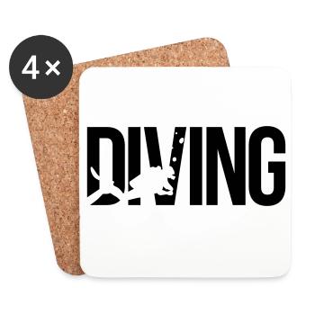 diving Tauchen - Untersetzer (4er-Set) - Weiß - Vorne