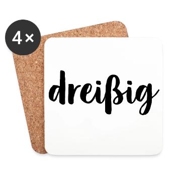 dreißig 30 - Geburtstag Geschenk Jubiläum Jahre - Untersetzer (4er-Set) - Weiß - Vorne