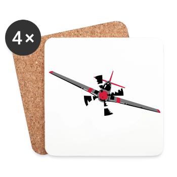 Flugzeug - Untersetzer (4er-Set) - Weiß - Vorne