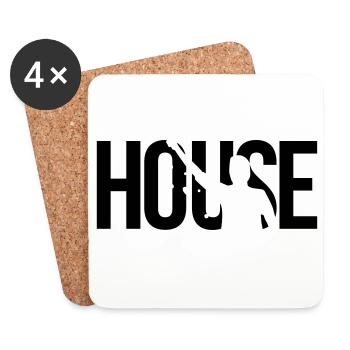 house - Coasters (set of 4) - white - Front