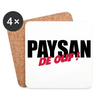 Paysan de ouf ! - Dessous de verre (lot de 4) - blanc - Devant