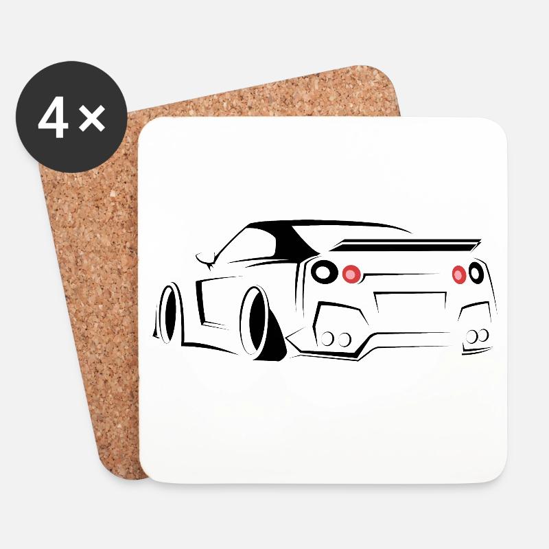 skyline gtr cars Symbol sketch illustration - Untersetzer (4er-Set) - Weiß