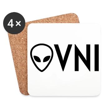Ovni Ufo Extraterrestre Espace Geek Planète - Dessous de verre (lot de 4) - blanc - Devant
