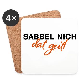 Sabbel nich dat geit - Untersetzer (4er-Set) - Weiß - Vorne