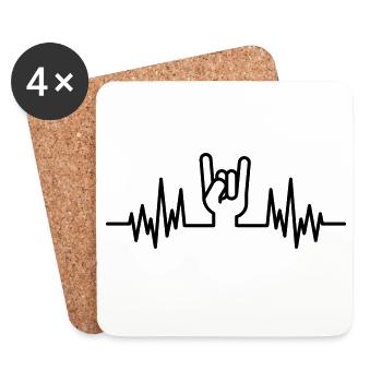 rock hand beat - Untersetzer (4er-Set) - Weiß - Vorne
