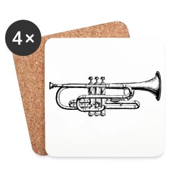 Trumpet - Coasters (set of 4) - white - Front