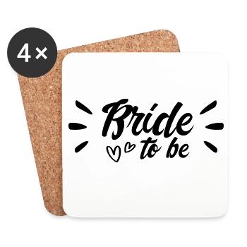 Bride to be clattering engagement hen - Coasters (set of 4) - white - Front